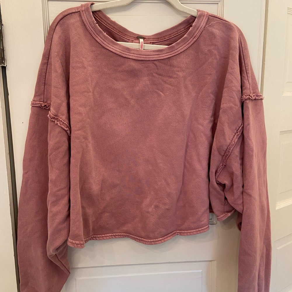 Free People Mauve Crew Neck Sweater